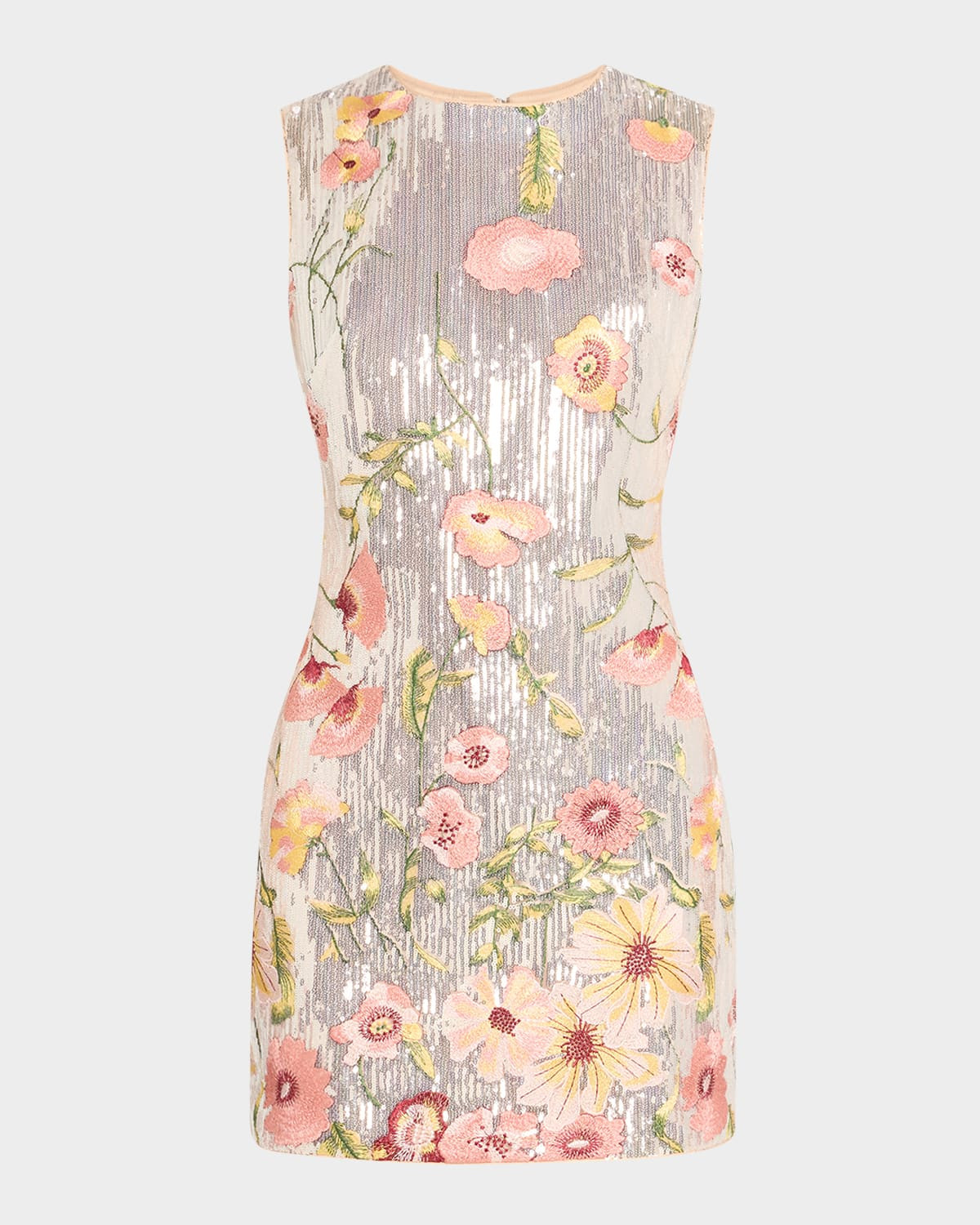 Ivette Floral-Embroidered Sequin Mini Dress | Neiman Marcus