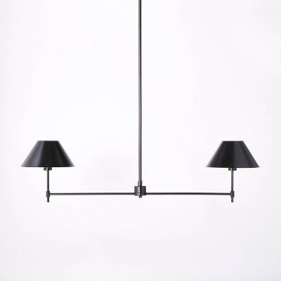 Metal Two Arm Shaded Chandelier Ceiling Light Black - Threshold&#8482; designed with Studio McGee | Target