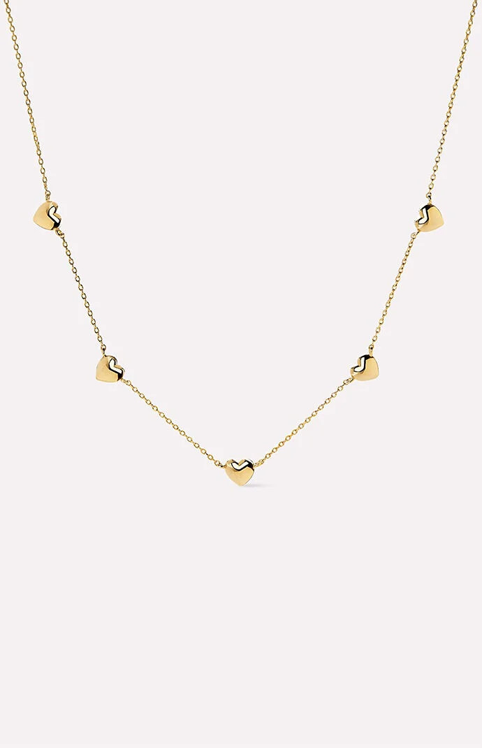 Ana Luisa Lev Mini Station Heart Necklace in Gold | PacSun