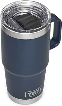 YETI Rambler 20 oz Travel Mug, Stainless Steel, Vacuum Insulated with Stronghold Lid, Navy | Amazon (US)