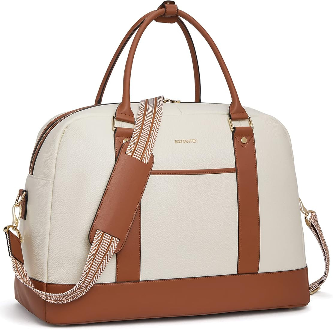 BOSTANTEN Travel Weekender Bags For Women Leather Duffle Bag Womens Overnight Bag Large Duffel To... | Amazon (US)