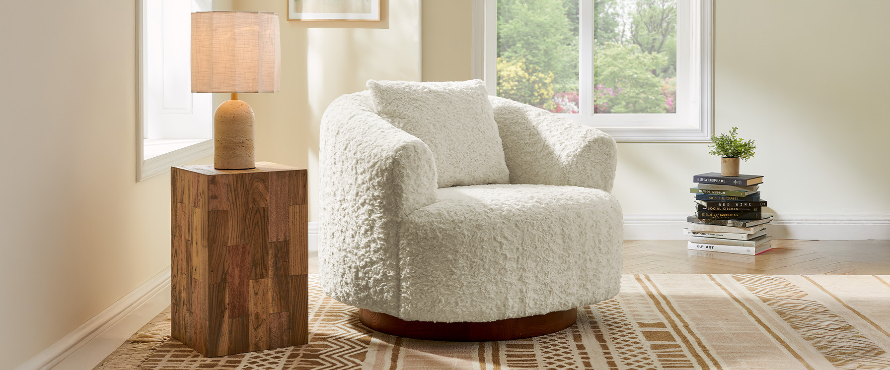 Timberve 35" Swivel Accent Chair | Hernest
