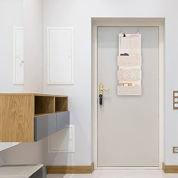 FEILANDUO Over The Door Organizer Boho Macrame Closet Organizers and Storage with 3 Large Woven P... | Amazon (US)