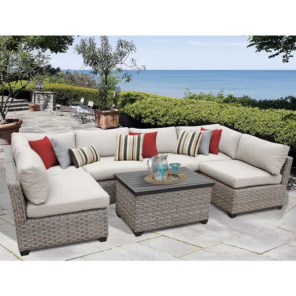 Monterey 7 Piece Outdoor Wicker Patio Furniture Set 07a | Bed Bath & Beyond