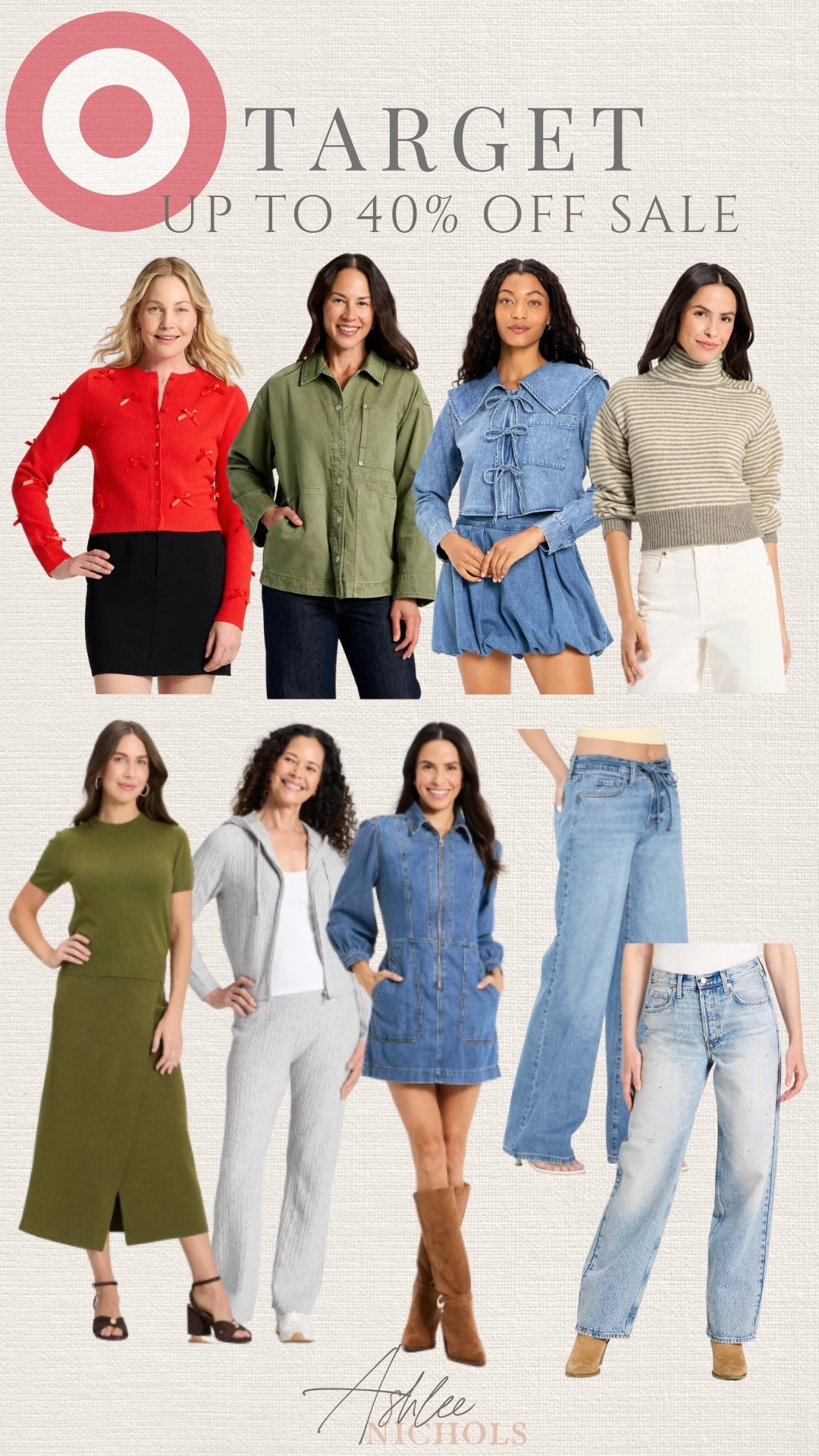 Up to 40% off Target clothing sale!

Bow sweater, barn jacket, winter sweater, denim jeans, matching set

#LTKSeasonal #LTKFindsUnder100 #LTKSaleAlert