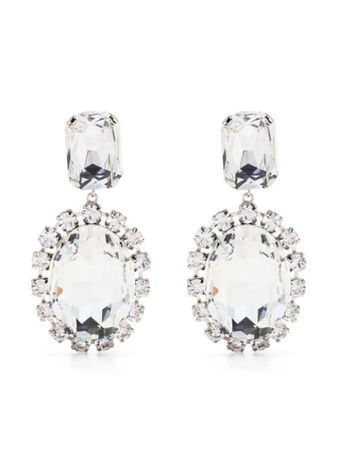 crystal-embellished drop earrings | Farfetch Global