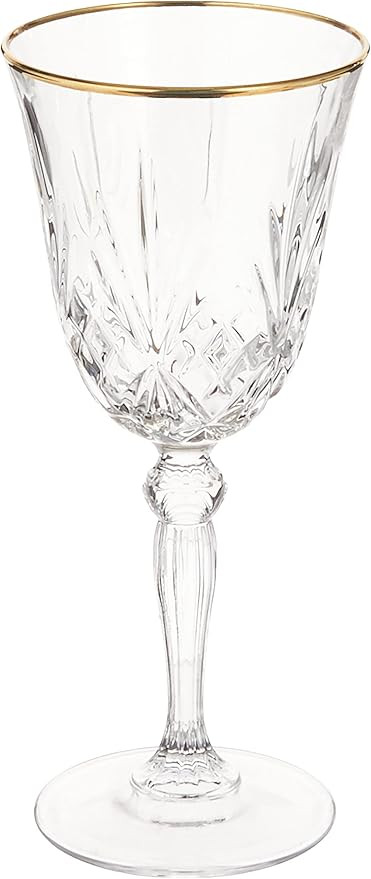 Lorren Home Trends Siena Collection Crystal Red Wine Glass with Gold Band Design, Set of 4, 7.5 f... | Amazon (US)
