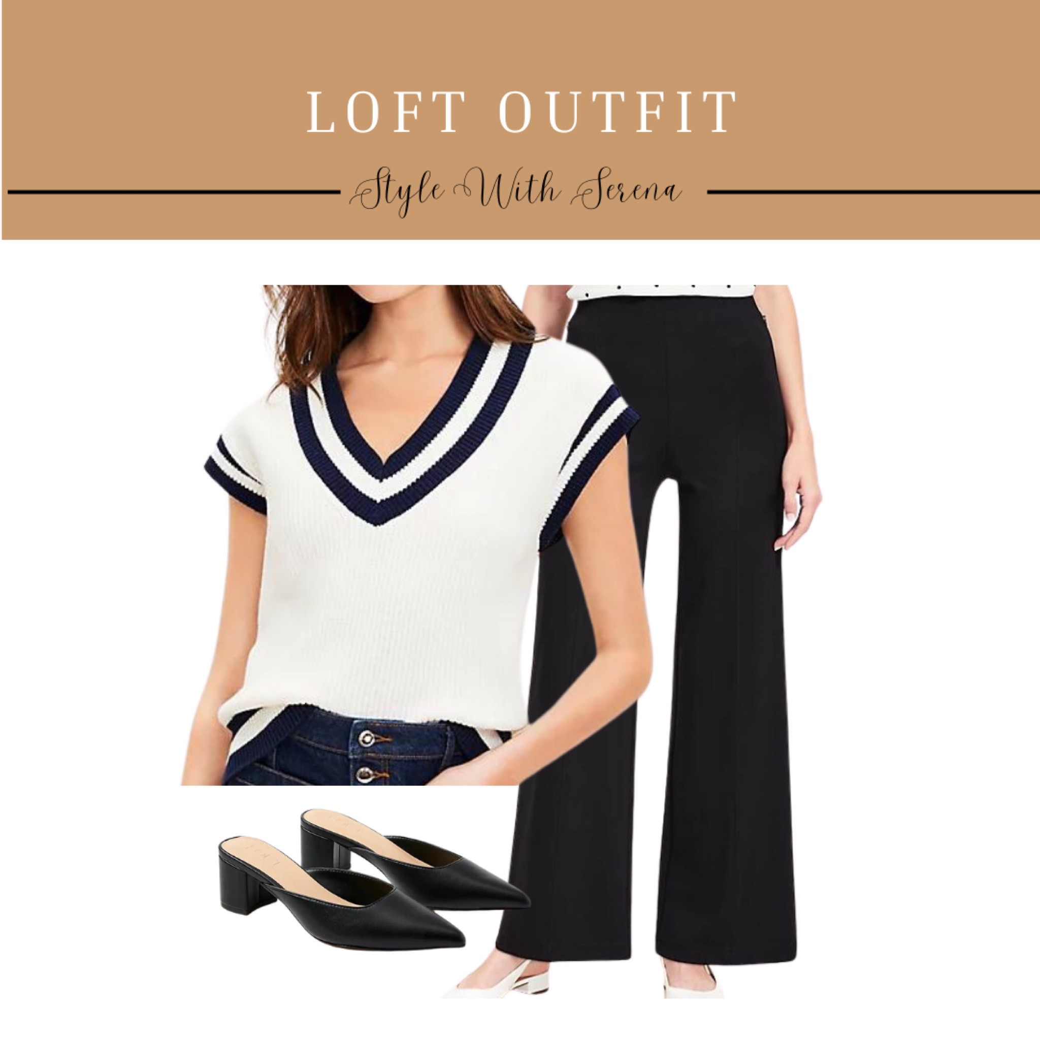 Loft outfit, black pants, sweater tank, heels, teacher outfit, work outfit 

#LTKFindsUnder100 #LTKStyleTip #LTKOver40
