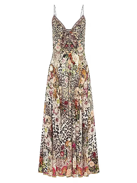 Floral & Leopard Print Tie Front Dress | Saks Fifth Avenue