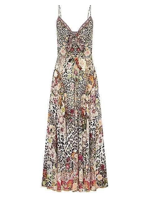 Floral & Leopard Print Tie Front Dress | Saks Fifth Avenue