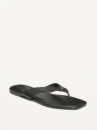 Faux-Leather Flip Flop for Women | Old Navy (US)