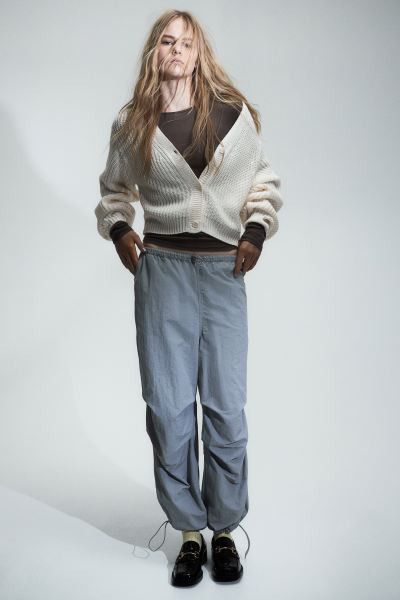 Balloon-sleeved Cardigan - Natural white - Ladies | H&M US | H&M (US + CA)