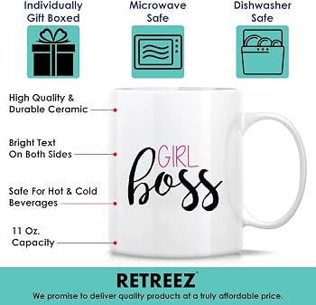 Retreez Funny Mug - Girl Boss Entrepreneur Career 11 Oz Ceramic Coffee Mugs - Funny, Sarcasm, Mot... | Amazon (US)