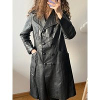 Vintage 90S Leather Coat in Black | Etsy (US)