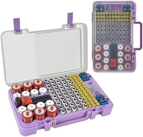 Battery Organizer Storage Case with Tester Checker. Batteries Holder Box Container for 120+ AA AA... | Amazon (US)