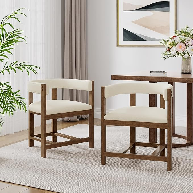 Christopher Knight Home Set of 2 Arley Modern Fabric Upholstered Dining Armchair, Sturdy Wooden K... | Amazon (US)