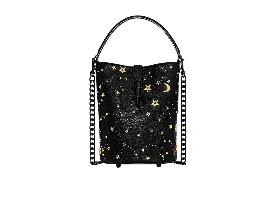 Rebecca Minkoff Edie Top Handle Bucket W/Celes Cross Body Women's Handbags Black, Leather/Polyester | Zappos