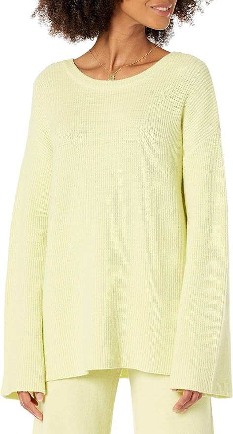 The Drop Women's Alice Crew-Neck Back-Slit Ribbed Pullover Sweater | Amazon (US)