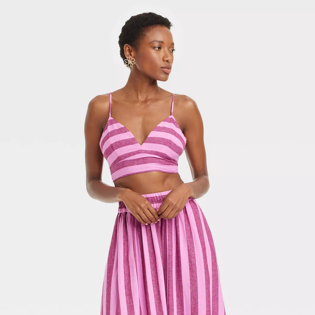 Women's Beach Bungalow Linen Bralette Tank Top - A New Day™ | Target