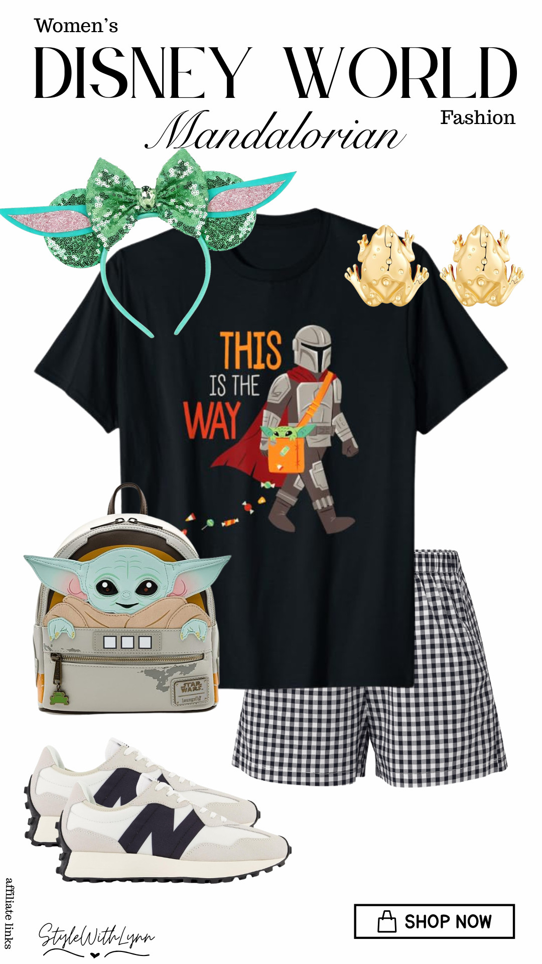 ✨ This is the way... to the best Disney's Hollywood Studios outfit! 💚🌌

Heading to Star Wars: Galaxy's Edge this Fall? This Halloween Mandalorian-inspired Disney World outfit combines comfort and style with a playful Grogu twist. From the adorable Grogu Loungefly backpack to the sparkling Baby Yoda ears, this look is perfect for exploring Batuu, riding Star Wars: Rise of the Resistance, snapping castle-worthy photos, and staying comfortable all day long. The gingham shorts and sporty sneakers make it a practical choice for long park days without sacrificing style.

If you're looking for Disney World outfit ideas for women, Mandalorian outfit inspiration, Star Wars Disney fashion, or Hollywood Studios outfit ideas, save this look for your next vacation! 💫



#DisneyWorldOutfit #HollywoodStudios #GalaxysEdge #StarWarsStyle #Mandalorian #Grogu #BabyYoda #DisneyFashion #DisneyStyle #DisneyOutfit #DisneyWorldStyle #DisneyMom #DisneyBound #DisneyCreator #Loungefly #DisneyAccessories #DisneyInspiration #ParkStyle #DisneyVacation #AmazonFashion #LTKCreator #StyleWithLynn #DisneyOutfitInspo #DisneyWorld2026

#LTKSeasonal #LTKTravel