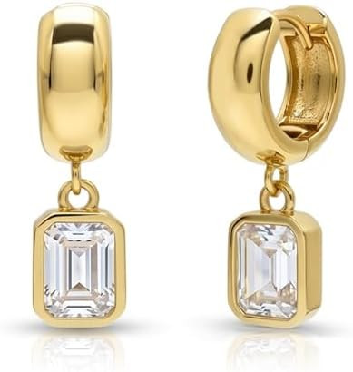 Trendy Gold Dangle Earrings for Women 14K Gold Silver Plated Chunky Drop Earring Statement Hoop H... | Amazon (US)