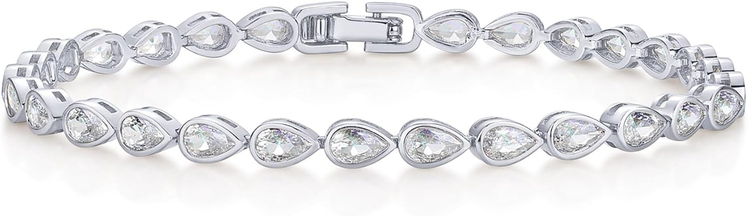 PAVOI 14K Gold Plated Tennis Bracelets for Women, Bezel Set CZ Bracelet | Amazon (US)