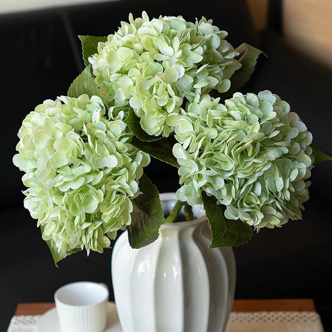 3PCS 22 inch Lifelike Artificial Hydrangea Large Real Touch Flowers Artificial Flowers Dry Flower... | Amazon (US)
