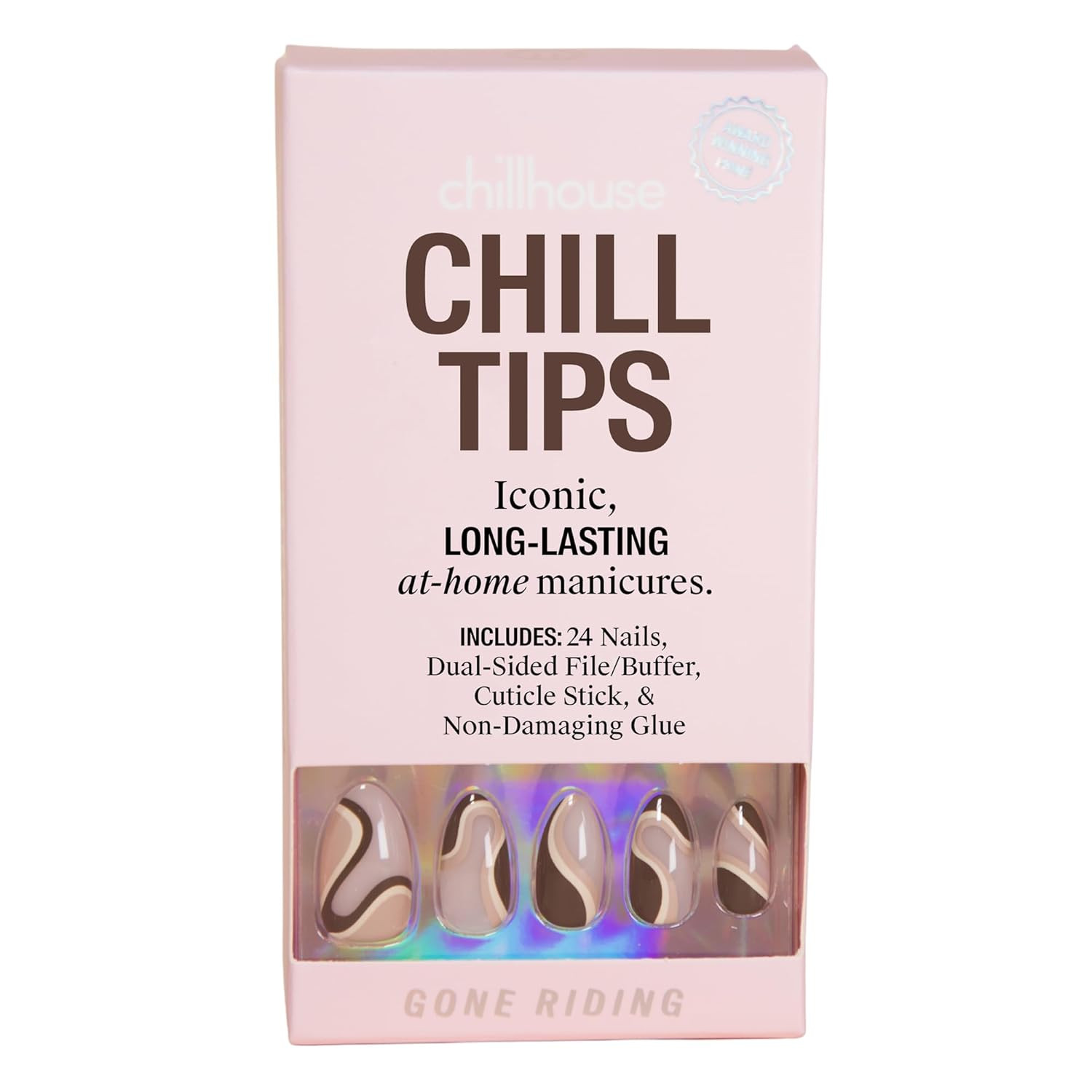 Chillhouse - Chill Tips, Press on Nails Kit - Gone Riding (Almond) - 24 Nail Shapes & Sizes - Up ... | Amazon (US)