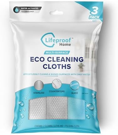 Lifeproof Streakless Microfiber Eco Cleaning Cloth Set - Effortlessly Cleans Stainless, Glass & S... | Amazon (US)