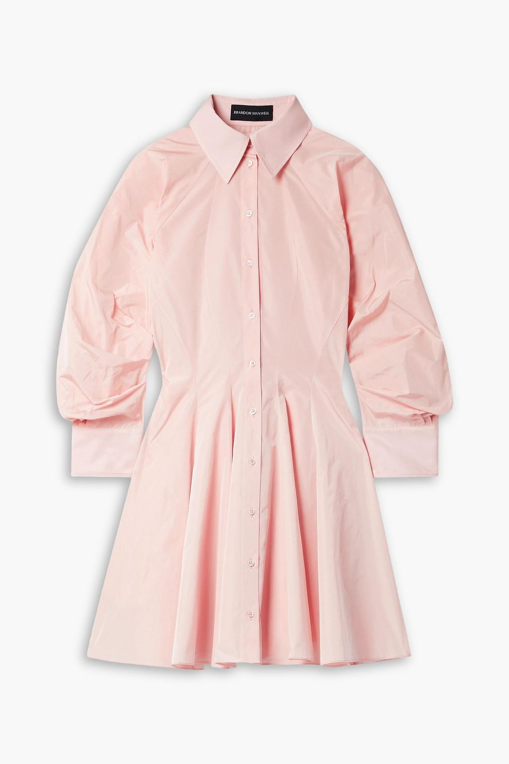 Gathered taffeta mini shirt dress | The Outnet (UK and Europe)