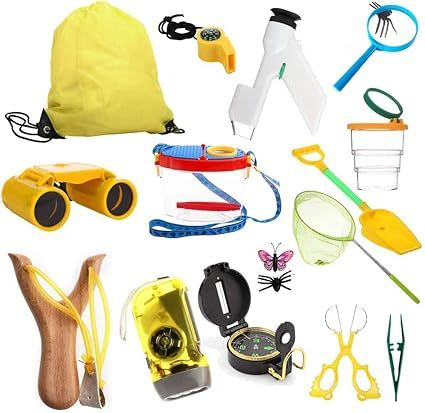 YEITIADY Outdoor Adventure Kit for Kids -16 Pcs Binoculars,Compass,Flashlight,Magnifying Glass Ki... | Amazon (US)