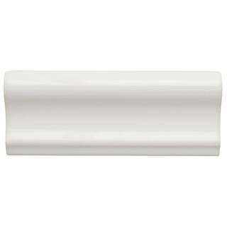Restore Bright White 2 in. x 6 in. Glazed Ceramic Chair Rail Trim Tile (0.09 sq. ft./each) | The Home Depot
