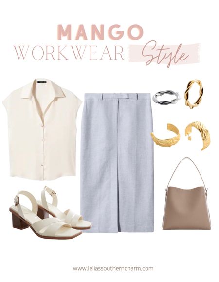 Workwear look that I’m loving from Mango!! 

Plus size / size inclusive / pencil skirt / linen skirt / linen blend / ivory blouse / gold and silver metal 

#LTKcurves #LTKworkwear #LTKunder100