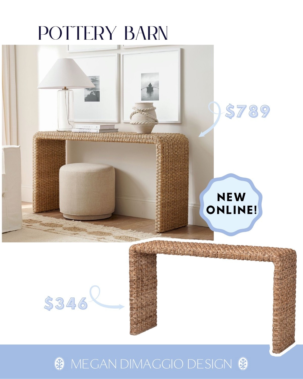 New pottery barn Seagrass dupe console table & matching coffee table!! Both under $350!! 🙌🏻

#LTKHome #LTKSaleAlert