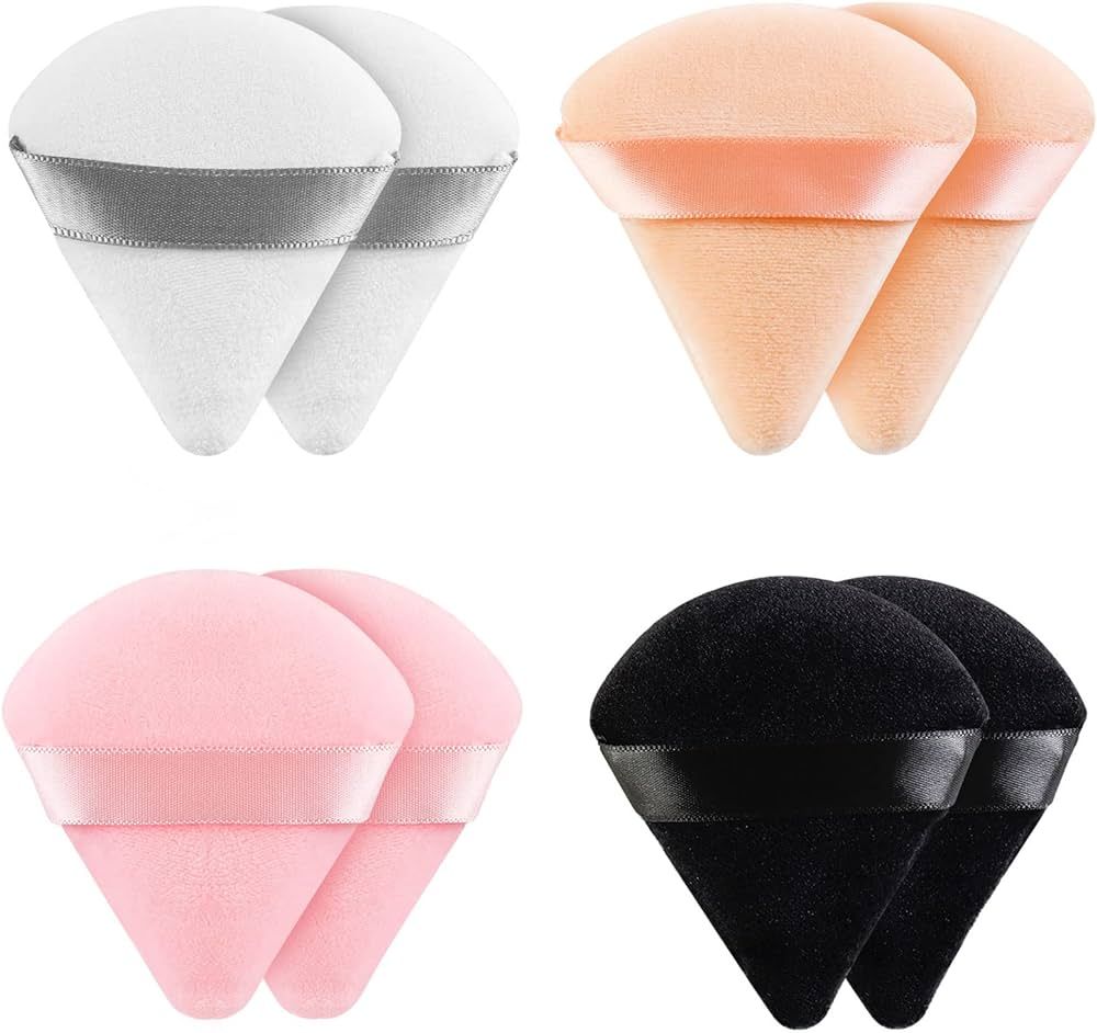 8 Pieces Triangle Powder Puff Face Soft Triangle Makeup Puff Velour Cosmetic Foundation Blender S... | Amazon (US)