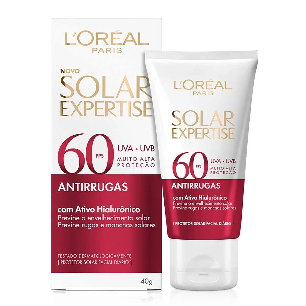 Protetor Solar Facial L'Oréal Paris Solar Expertise Antirrugas FPS 60 40g | Drogaria Sao Paulo (BR)