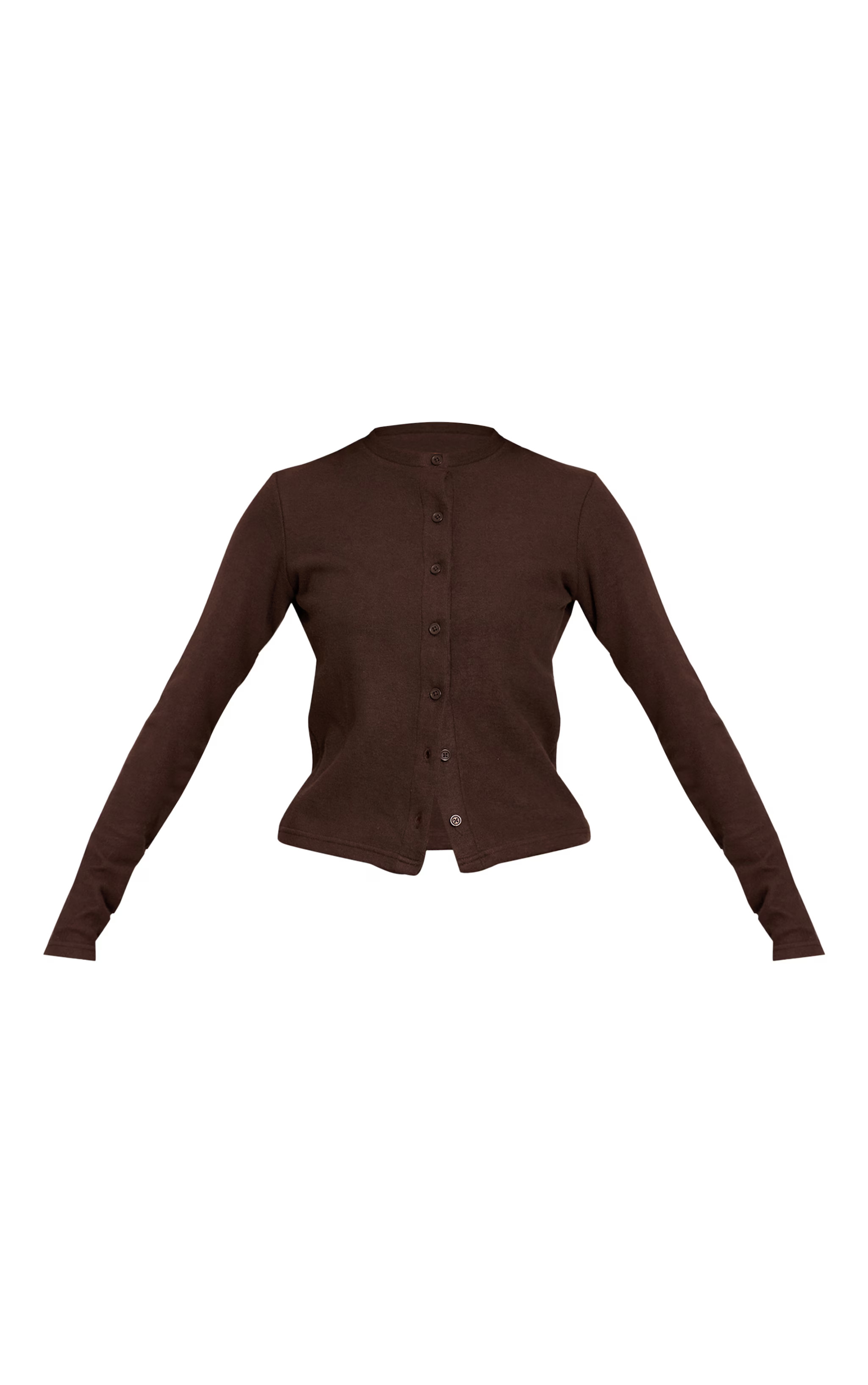 Chocolate Soft Touch Button Down Top | PrettyLittleThing UK