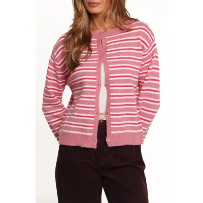 Petal & Pup Brynn Striped Cardigan in Pink Stripe at Nordstrom, Size X-Small | Nordstrom