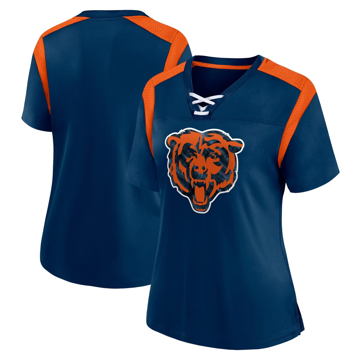 NFL Chicago Bears Women's Short Sleeve Lace Up V-Neck Fashion Jersey | Target