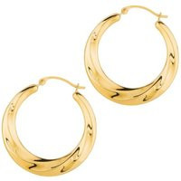 14K Yellow Gold Round Twist Back To Hoop Earring, Hinged Hoops Earrings | Etsy (US)