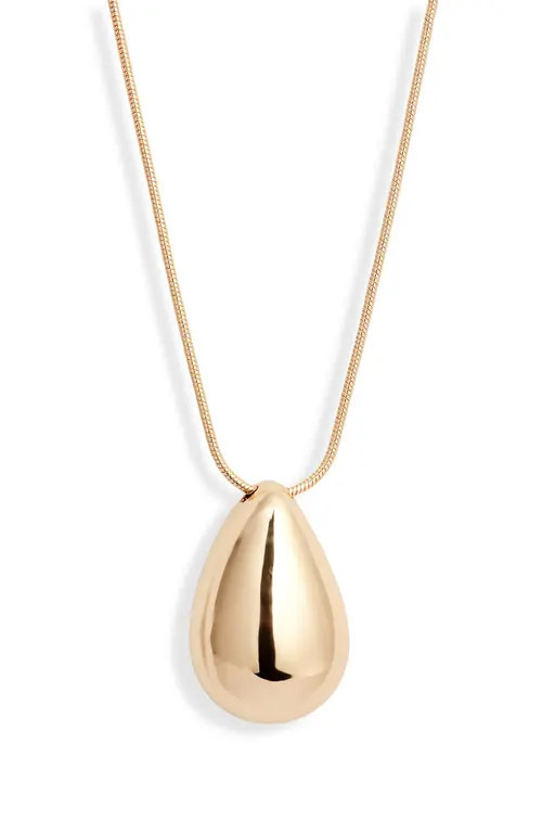 Nordstrom Polished Teardrop Pendant Necklace in Gold at Nordstrom | Nordstrom