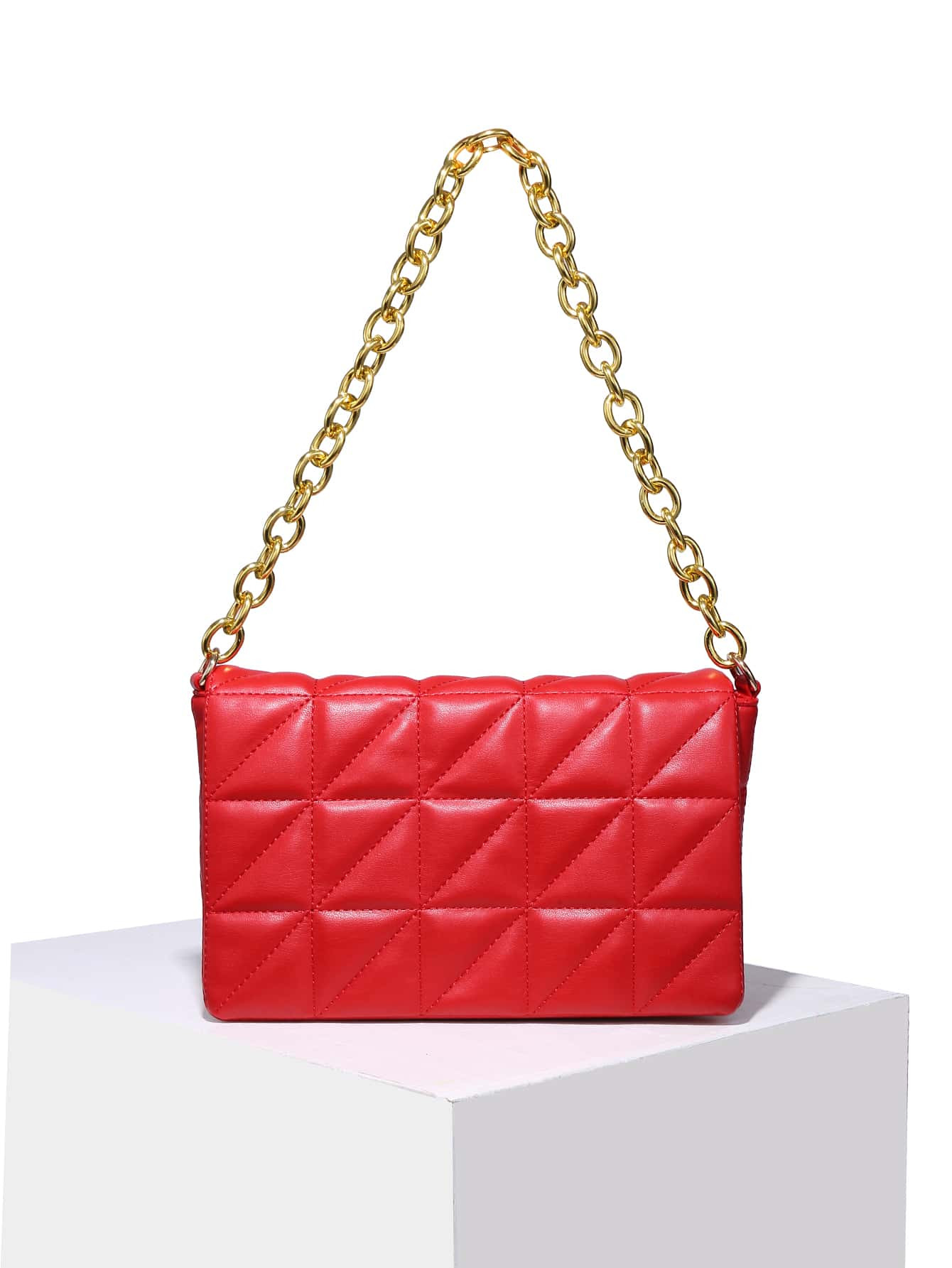 Minimalist Quilted Chain Shoulder Bag | SHEIN