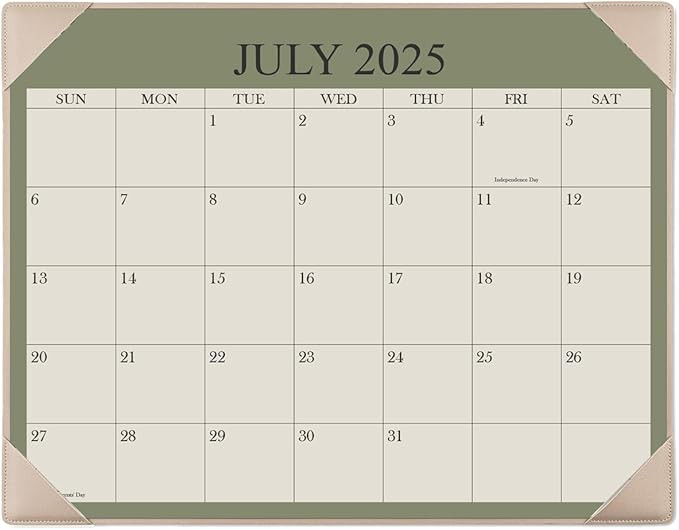 Desk Calendar 2025-2026 with Desktop Mat, 18 Month Small Desk Pad Calendar from July 2025 to Dece... | Amazon (US)