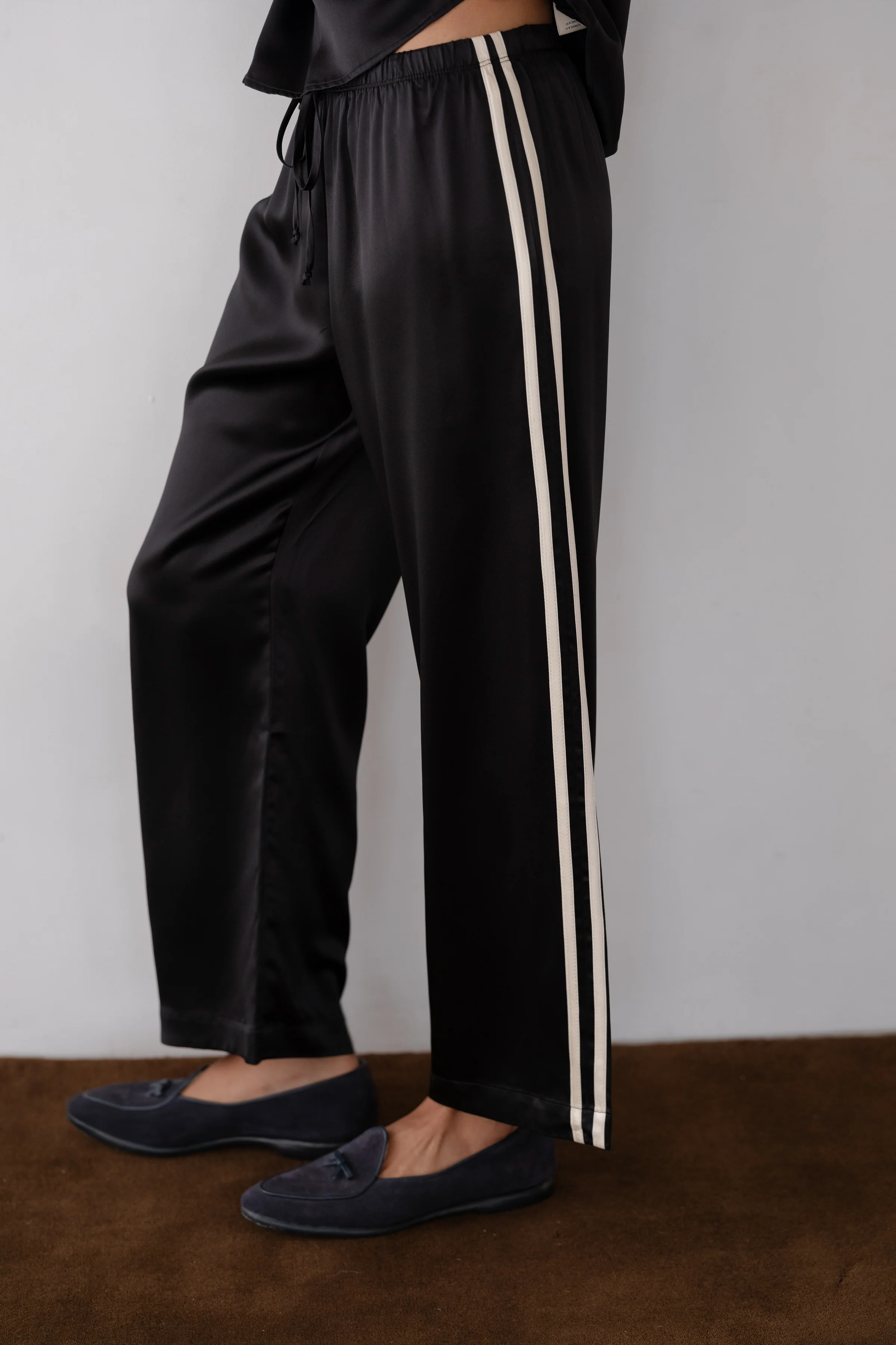The Silk Stripe Crop Pant | DONNI.