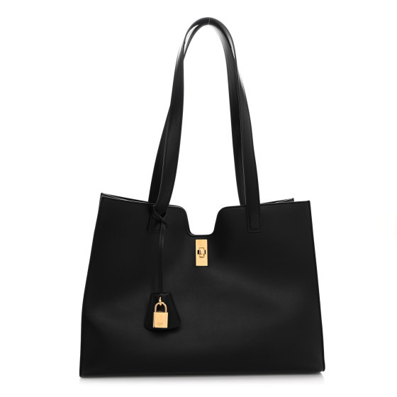 Smooth Calfskin Cabas 16 Bag Black | FASHIONPHILE (US)