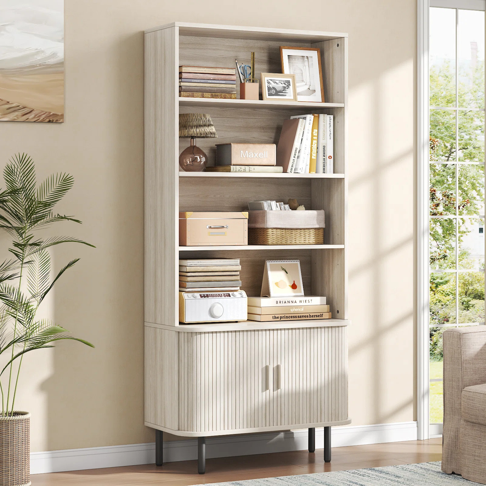 Ebern Designs 71" Tall Bookshelf With Storage Cabinet & Reviews | Wayfair North America