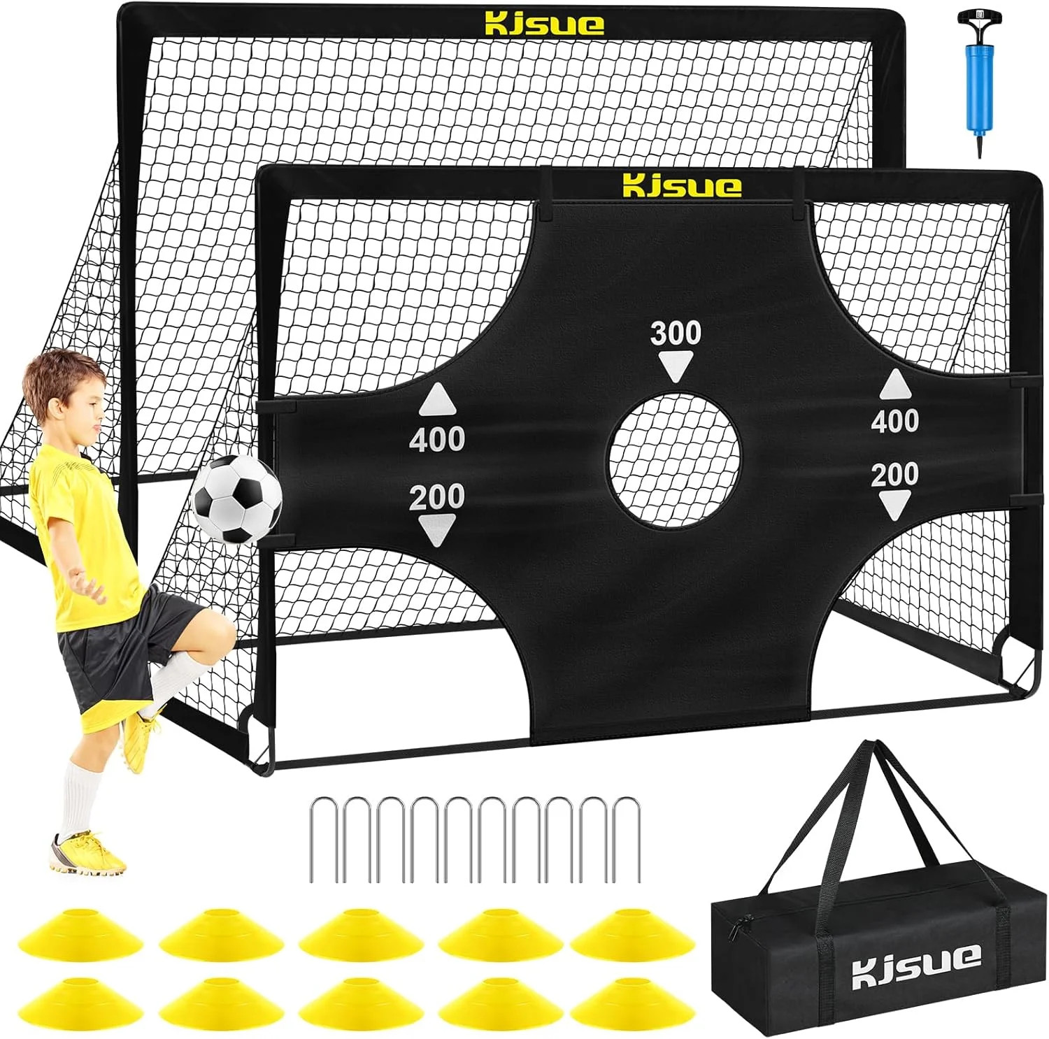 Kids Soccer Goals for Backyard Set, 2 of 6x4 ft Portable Pop Up Soccer Goal Training Equipment, S... | Walmart (US)