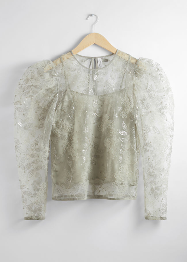 Sheer Embroidered Organza Blouse | & Other Stories UK