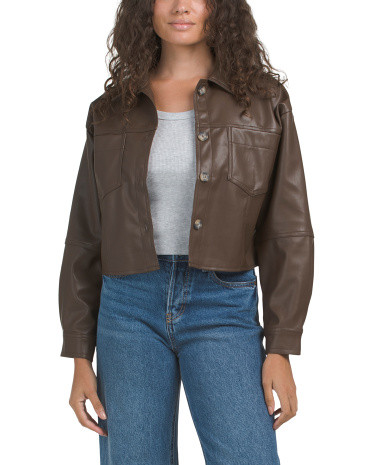 Boxy Faux Leather Jacket | TJ Maxx