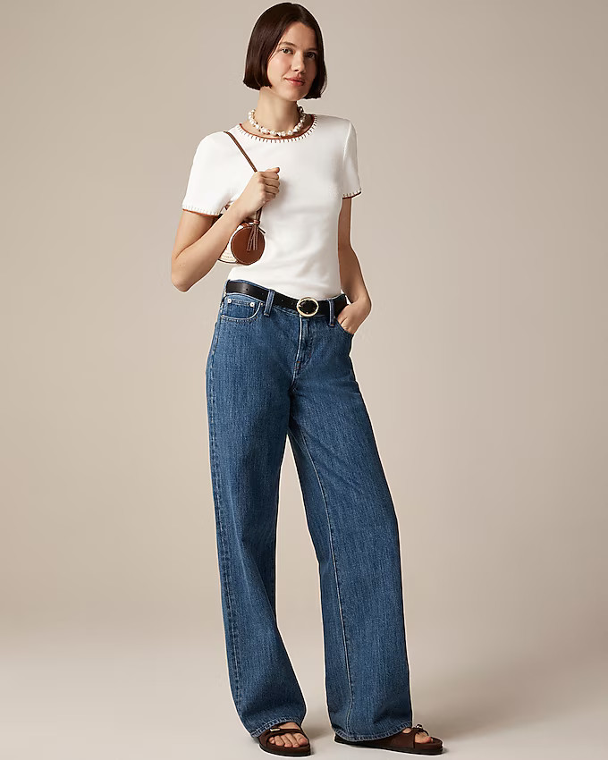 Vintage rib shrunken T-shirt with contrast stitch | J. Crew US